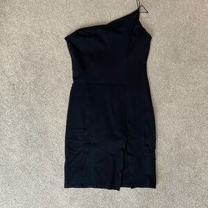 Better Be Black One Shoulder Bodycon Mini Dress Size S